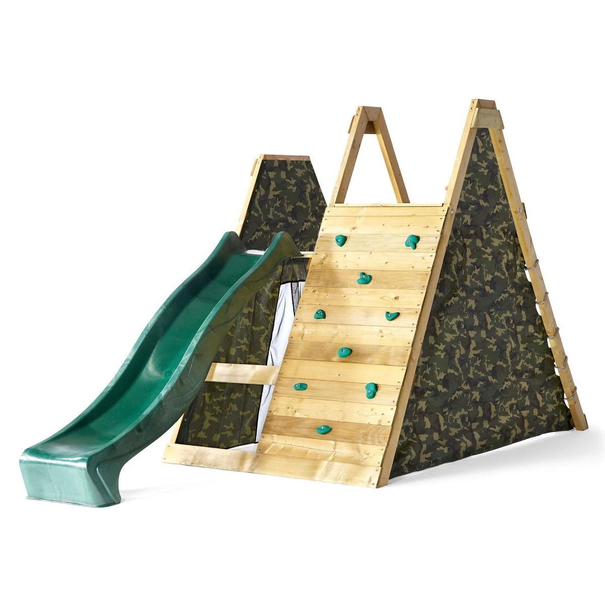 Plum® Climbing Pyramid Playset with Slide and Den with Optional Swing