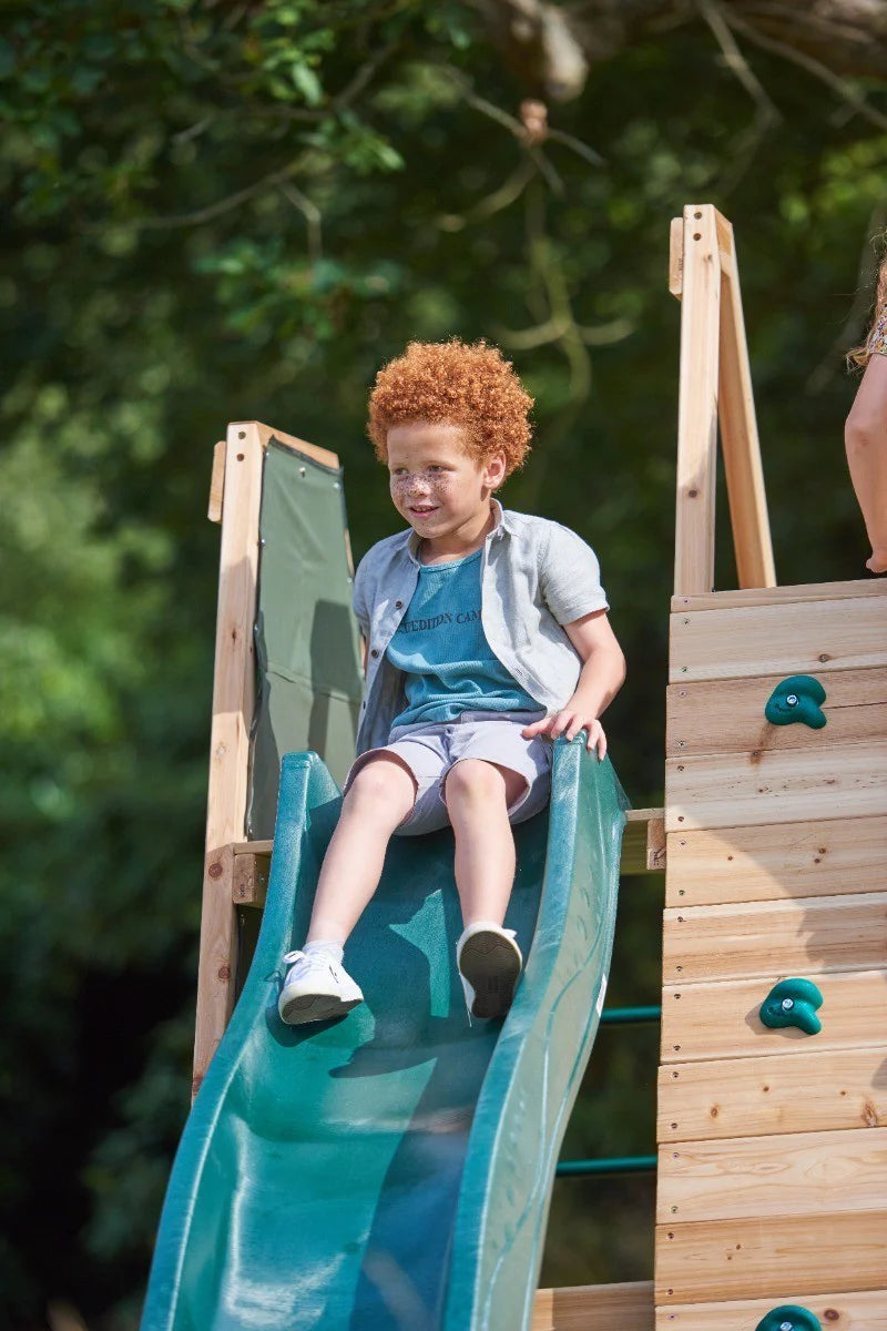 Plum® Climbing Pyramid Playset with Slide and Den with Optional Swing