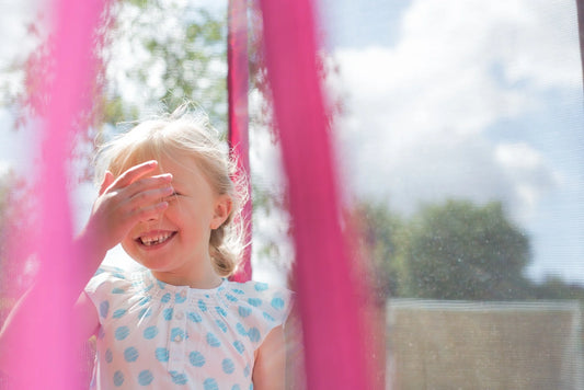 Plum® 6ft Junior Trampoline and Enclosure (Blue & Pink)
