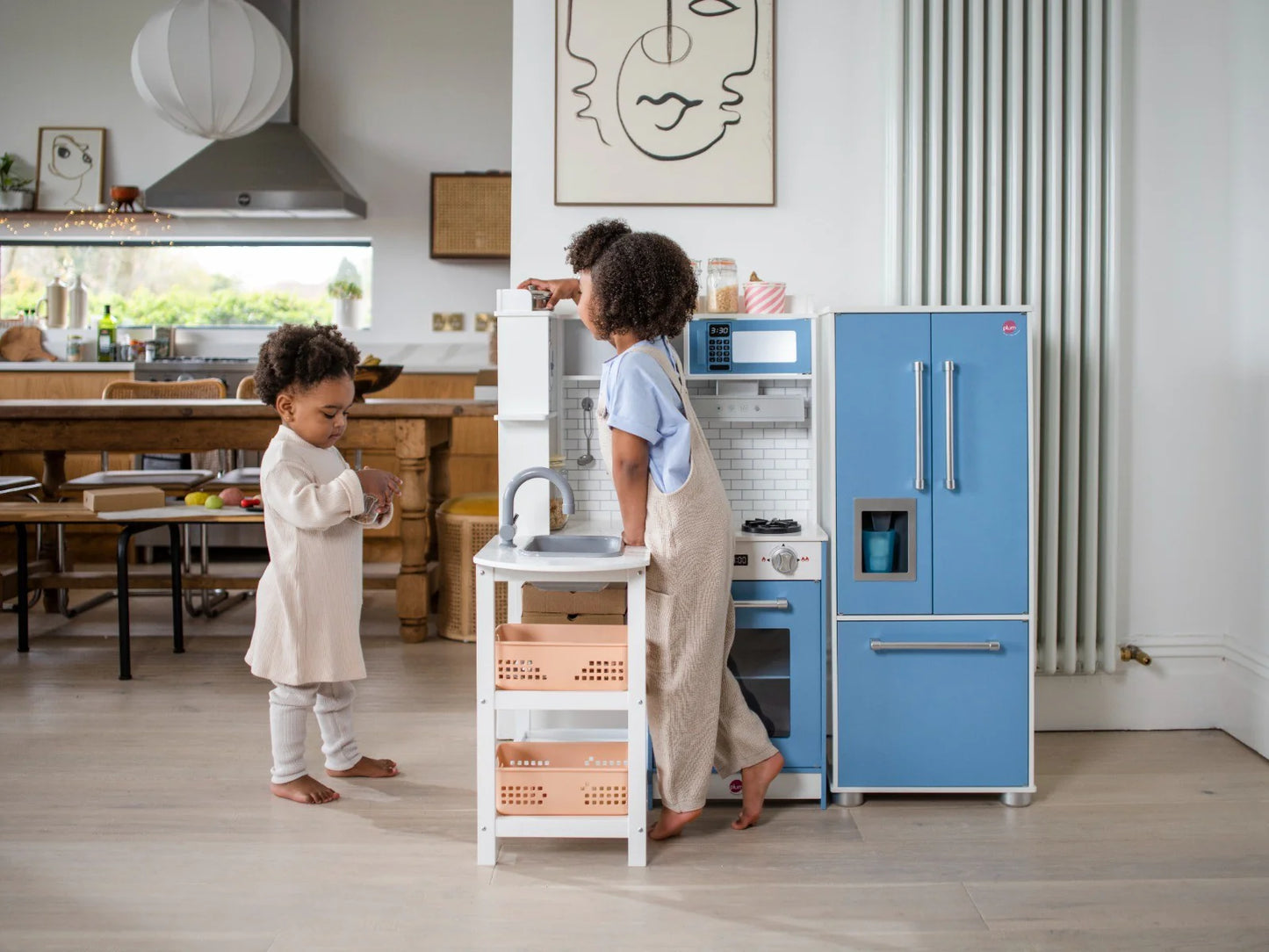 Penne Pantry Wooden Corner Kitchen with Fridge – Berry Blue NEW