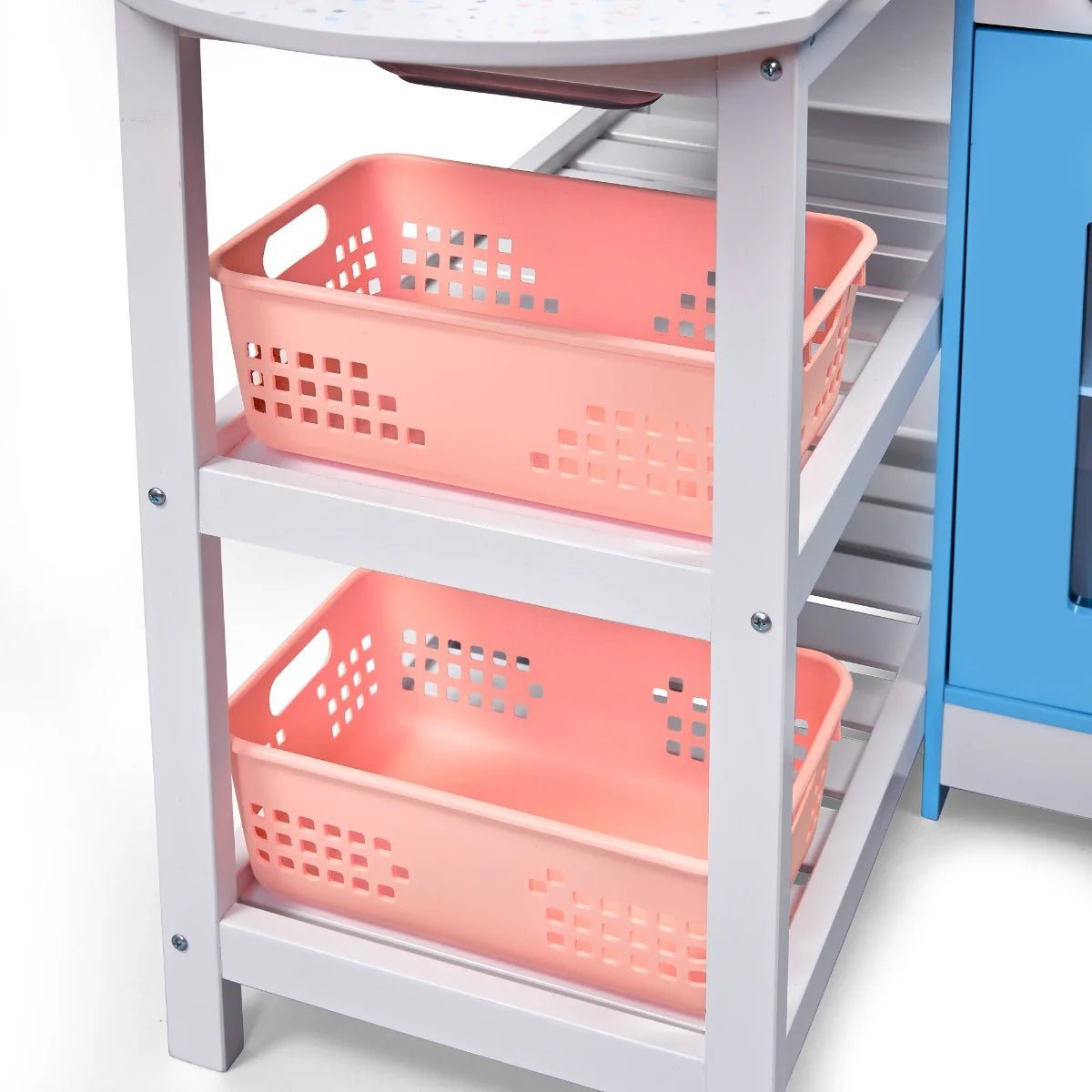 Penne Pantry Wooden Corner Kitchen with Fridge – Berry Blue NEW