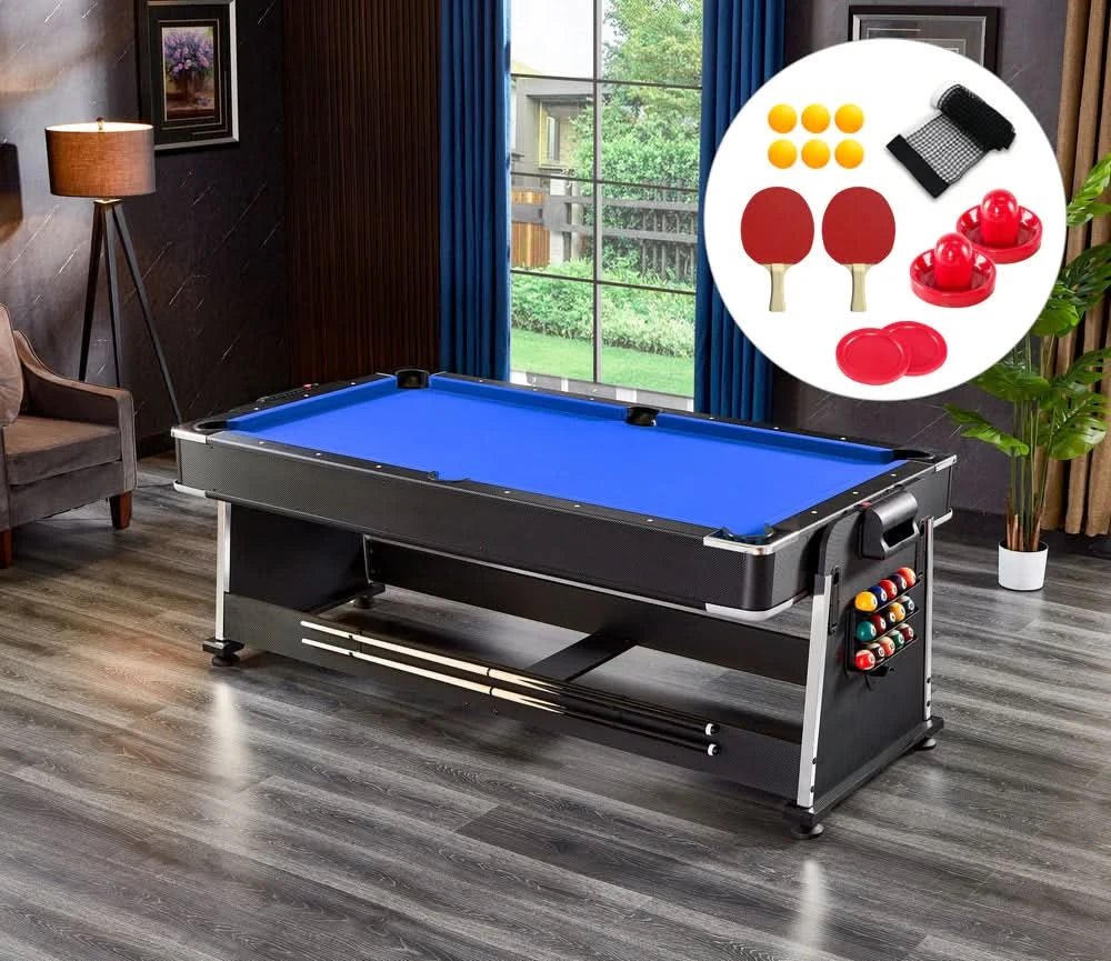 AG008 ActiveGo AirShot 4-IN-1 Pool Air Hockey Table Tennis Table
