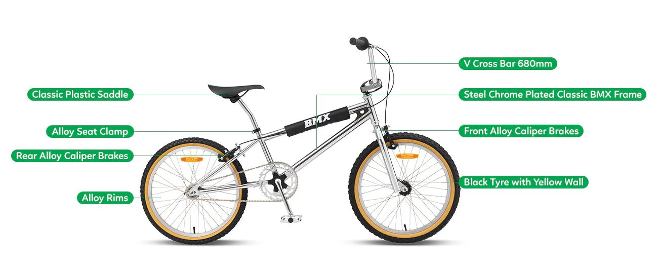 Progear Bikes Classic BMX Bike 20 in Metallic Chrome