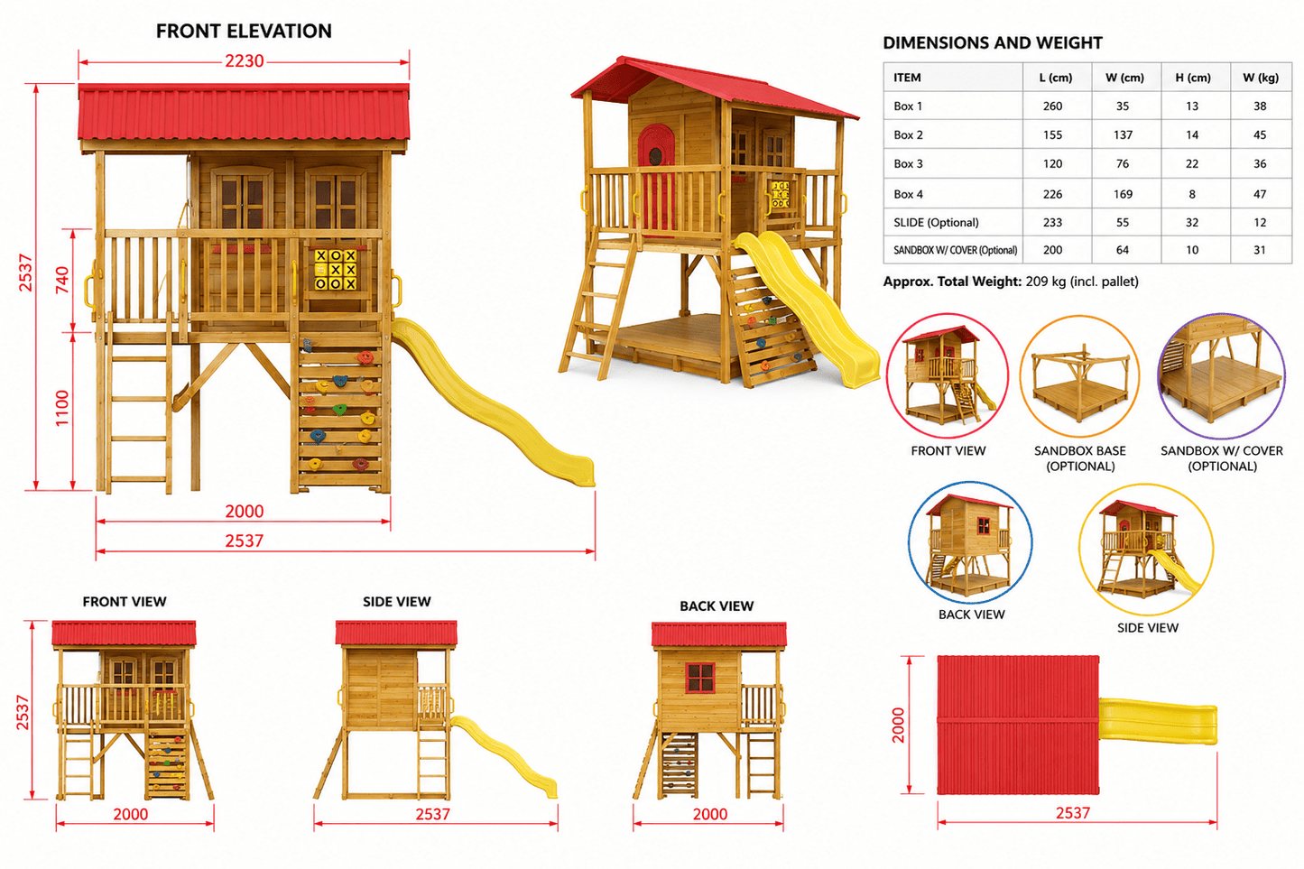 Sweet Shack Cubby House with Sandbox with Cover
