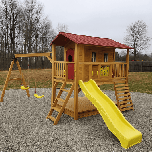 Sweet Shack Cubby House with Sandbox with Swing Set