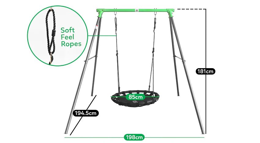 Cellar Nest Swing Set with Slippery Slide