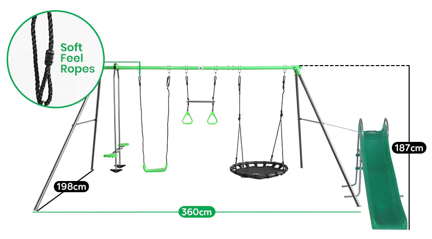 Lifespan Kids Lynx Station Swing Set with Slippery Slide