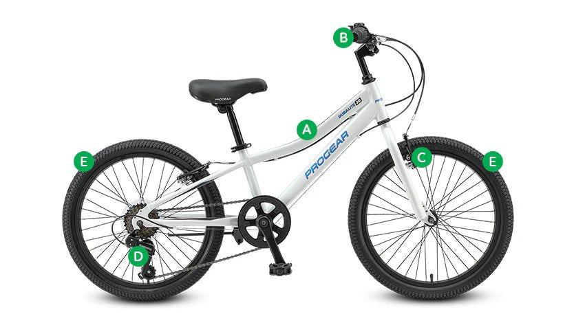 Progear DuraLite 7 Speed Kids Bike 20 - Pearl White