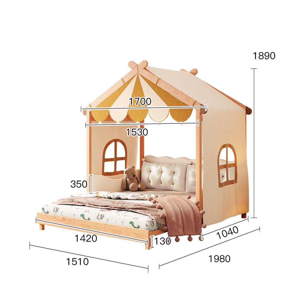 SLEEPY TIME KIDS Wooden Floor Bed Double Size (no Tent)