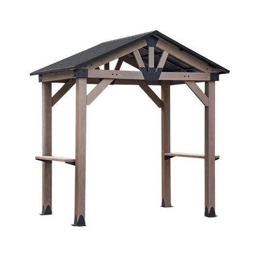 Yardtopia Oslo 2.4m x 1.8m BBQ/Grill Timber & Steel Gable Roof Gazebo