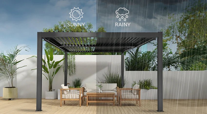 Yardtopia Elmont 3m x 3m Aluminium Adjustable Louvre Pergola