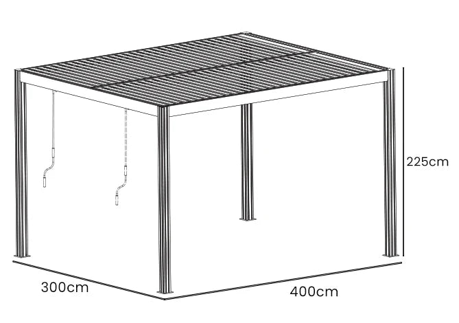 Yardtopia Elmont 3m x 3m Aluminium Adjustable Louvre Pergola