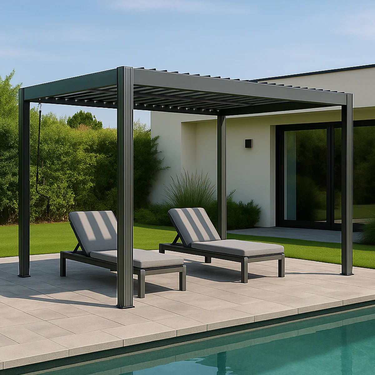 Yardtopia Elmont 3m x 3m Aluminium Adjustable Louvre Pergola