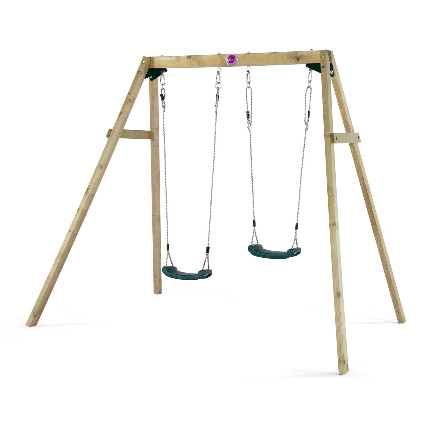 Plum® Wooden Double Swing Set – Modular Outdoor Play (3+ Years)