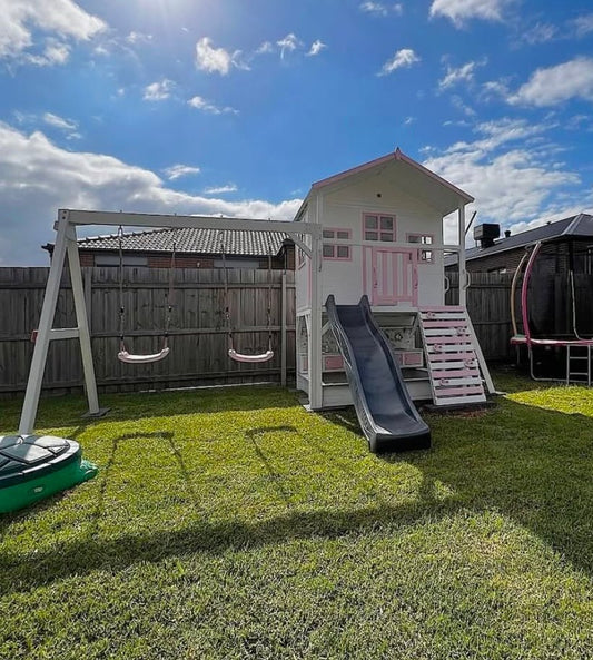 Caboodle Shack with Mud Kitchen & Swing Set
