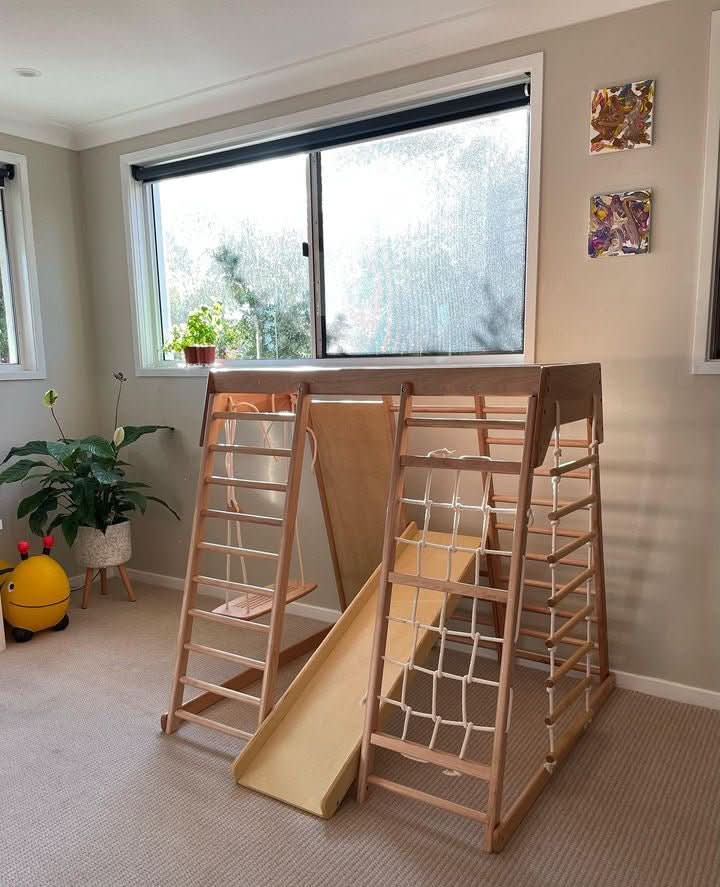 Indoor Climbing Play Gym with Slide Swing Frame – Kidzshack