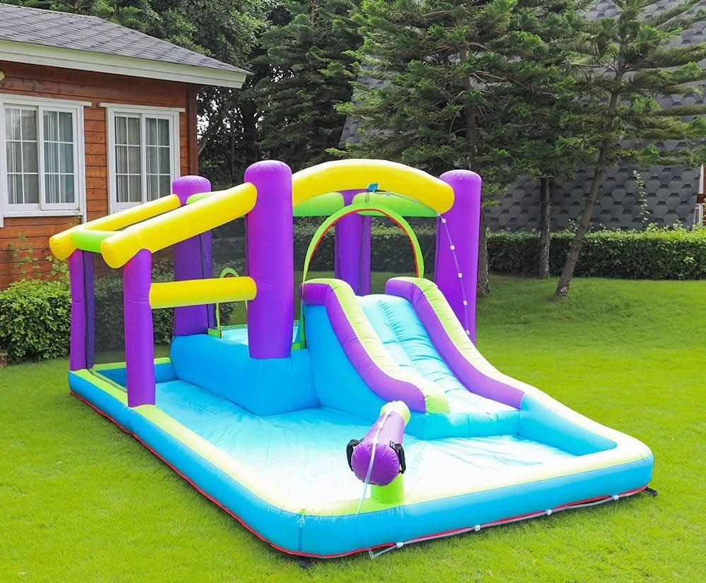 Inflatable Water Park with Slide and Gun Kidzshack – Kidzshack