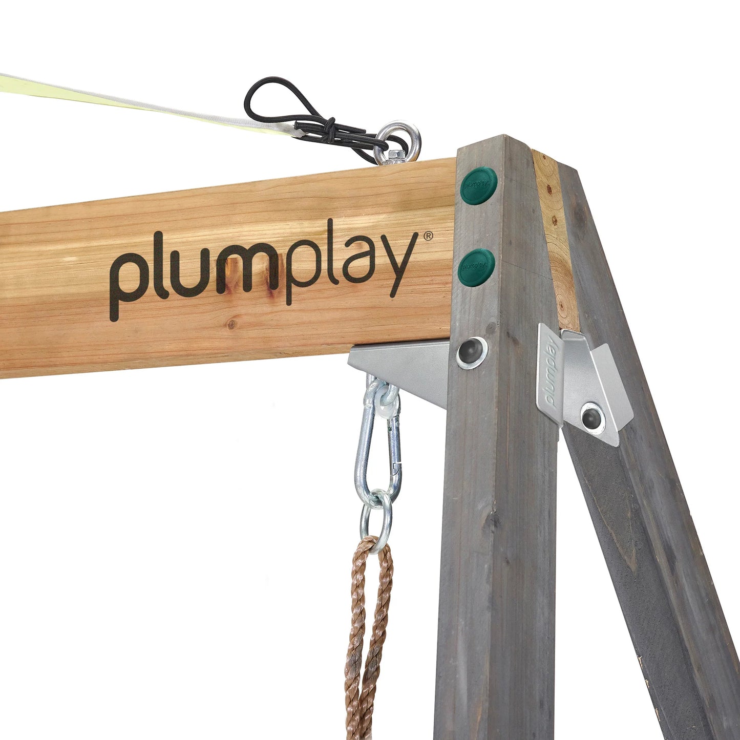 Plum® Siamang® Wooden Climbing Frame with carabiner  and adjustable  ropes