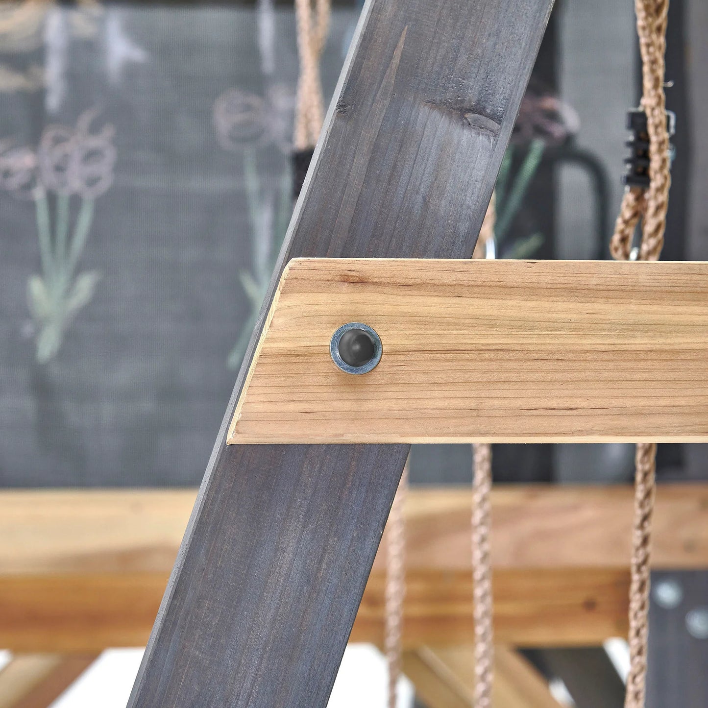 Plum® Siamang® Wooden Climbing Frame with carabiner  and adjustable  ropes