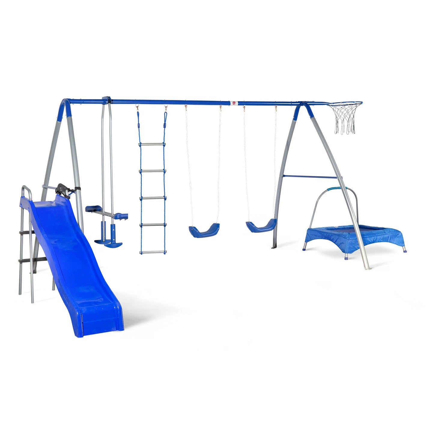 Plum Multiplay Metal Swing Set – Climb, Bounce & Slide (Ages 3+)