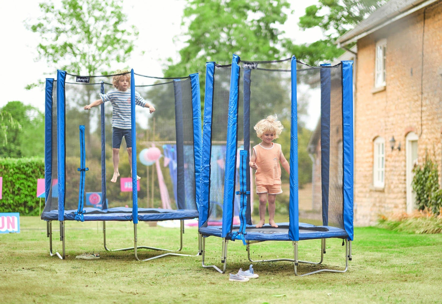 Plum® 6ft Junior Trampoline and Enclosure (Blue & Pink)