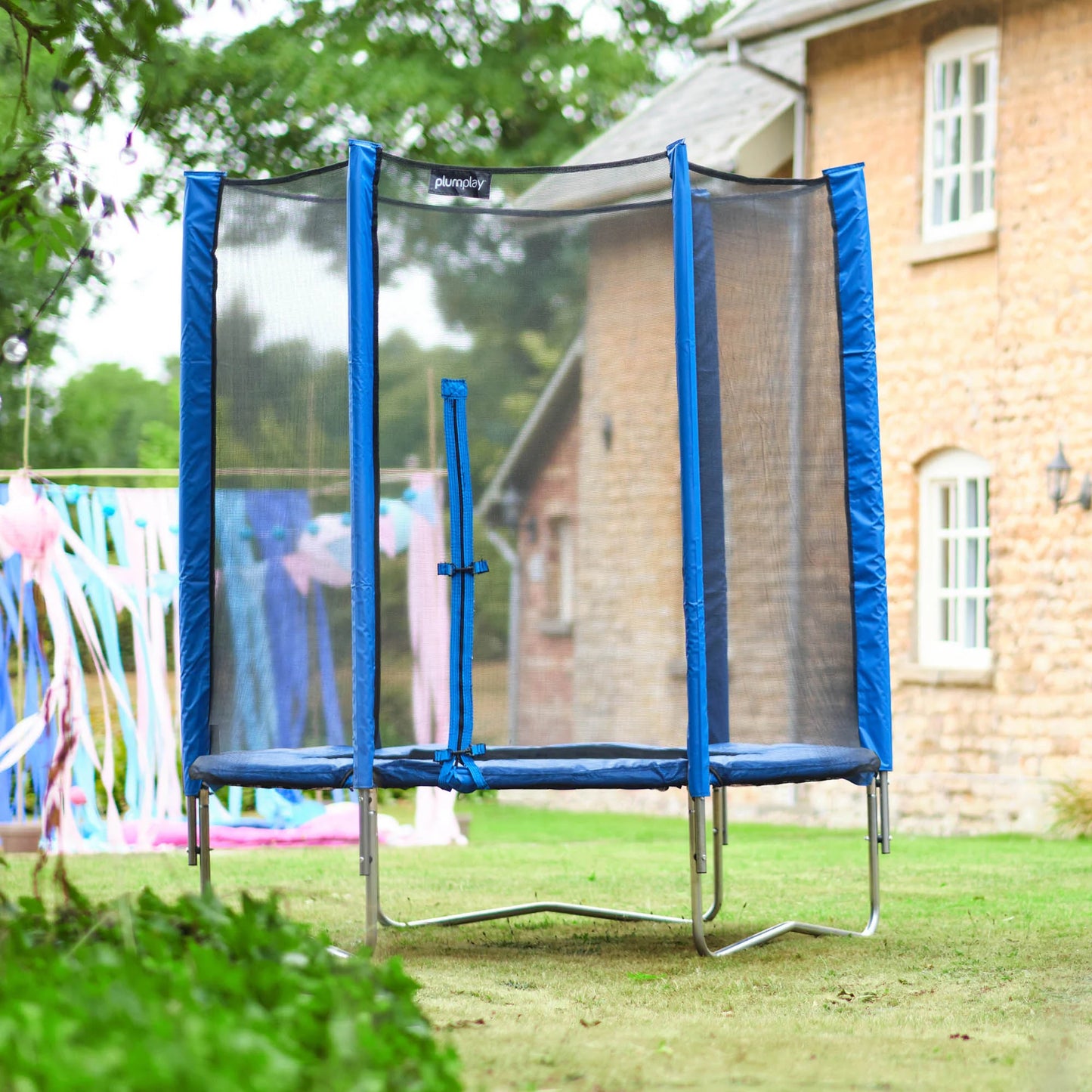 Plum® 6ft Junior Trampoline and Enclosure (Blue & Pink)