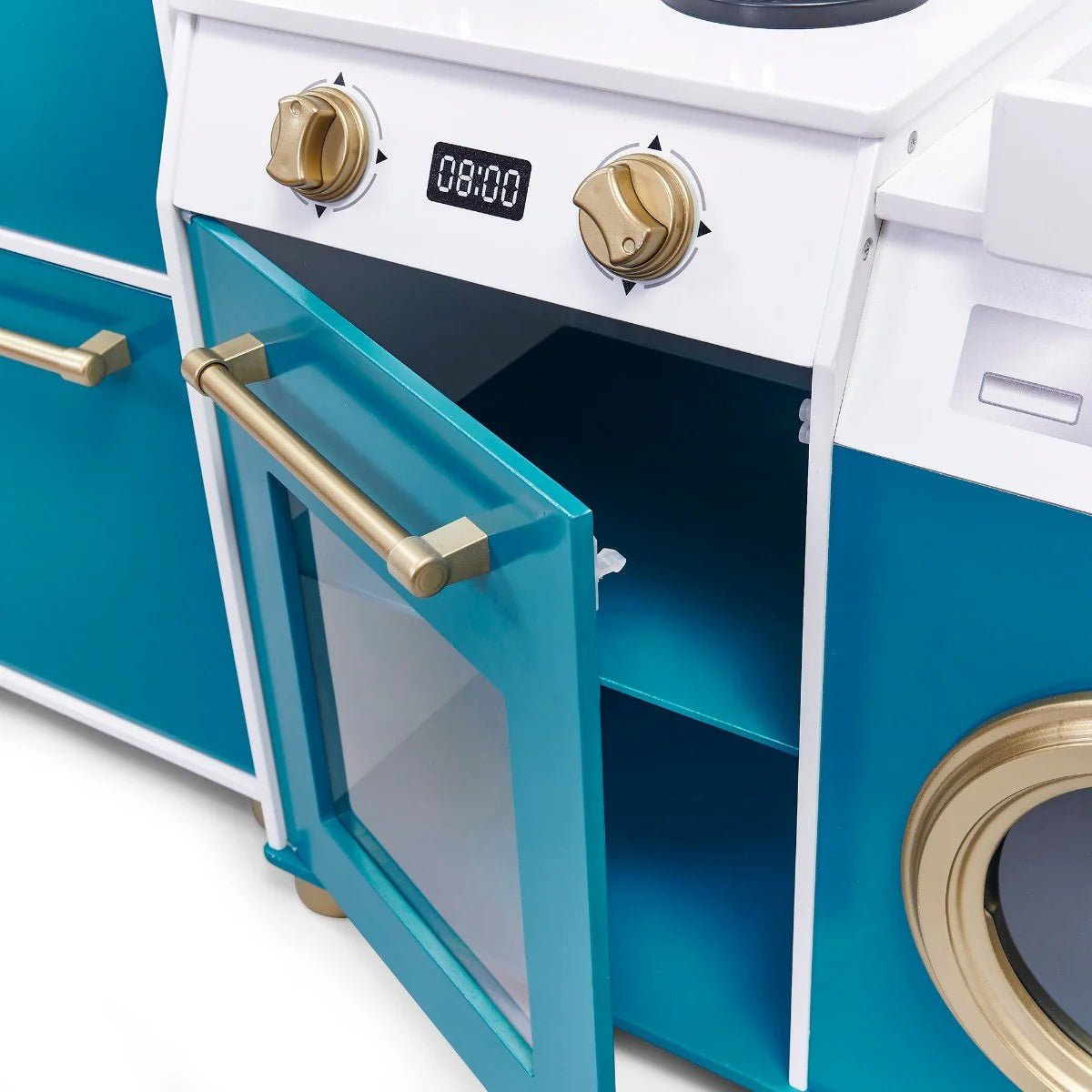 Plum® Bakehouse Traditional Wooden Kitchen with Fridge - Oxford Blue