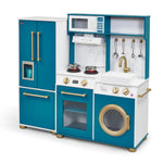 Bakehouse Traditional Wooden Kitchen with Fridge – Oxford Blue