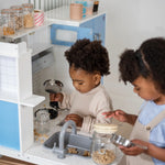 Penne Pantry Wooden Corner Kitchen with Fridge – Berry Blue