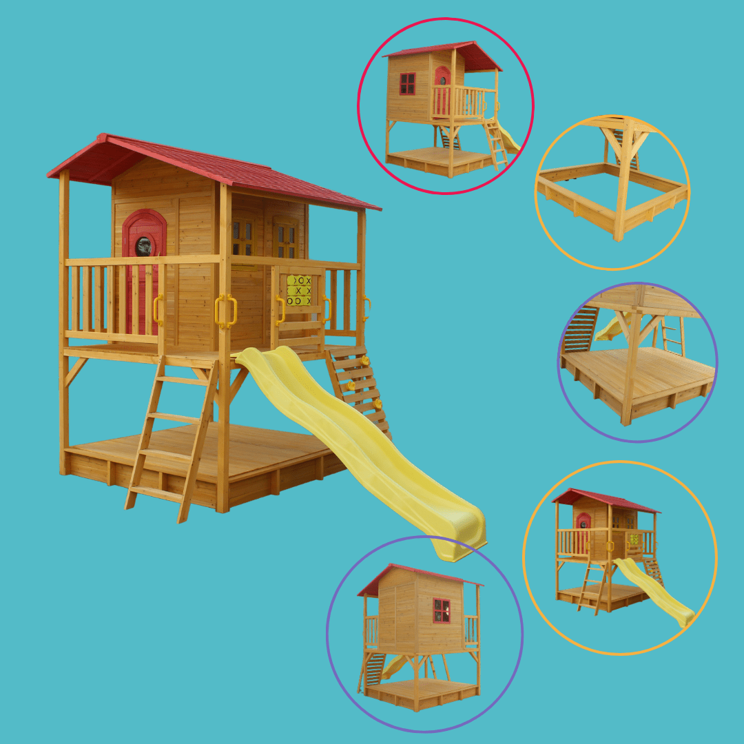 Sweet Shack Cubby House with Sandbox with Cover