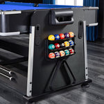 ActiveGo AirShot 4-IN-1 Velvet Cloth Pool Table and Air Hockey Table with Table Tennis and Desktop, Ball and Air Puck Return System and Easy-Flip Design, Full Air Hockey, Billiards Balls and Cues and Table Tennis Bats and Balls Included