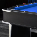 ActiveGo AirShot 4-IN-1 Velvet Cloth Pool Table and Air Hockey Table with Table Tennis and Desktop, Ball and Air Puck Return System and Easy-Flip Design, Full Air Hockey, Billiards Balls and Cues and Table Tennis Bats and Balls Included