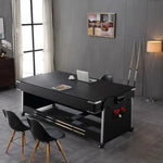 ActiveGo AirShot 4-IN-1 Velvet Cloth Pool Table and Air Hockey Table with Table Tennis and Desktop, Ball and Air Puck Return System and Easy-Flip Design, Full Air Hockey, Billiards Balls and Cues and Table Tennis Bats and Balls Included