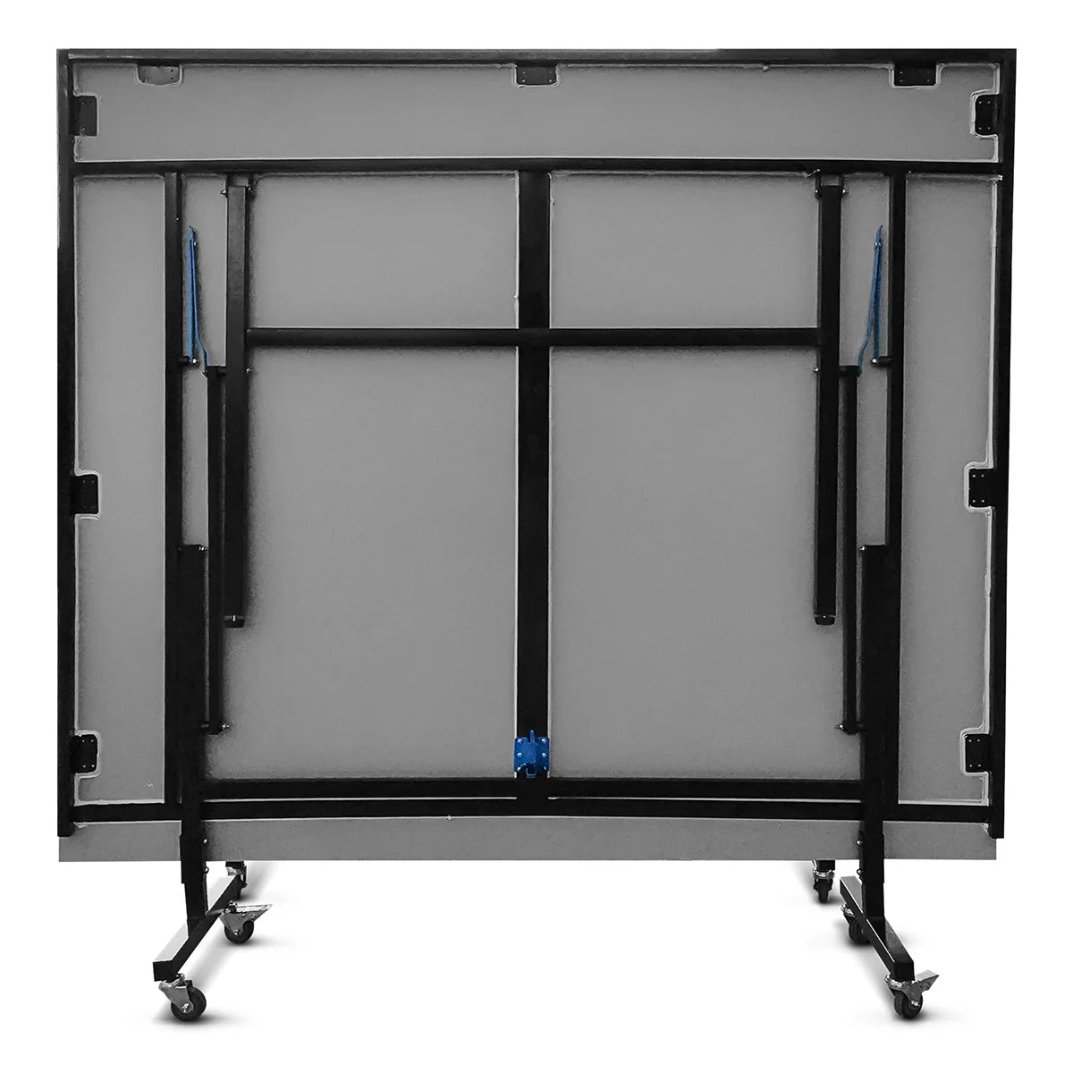 ActiveGo RallyStrike Foldable Steel Framed, Regulation Sized, Outdoor Aluminium Table Tennis Ping Pong Table with Roll Away Design, Bats, Net and Ball Included