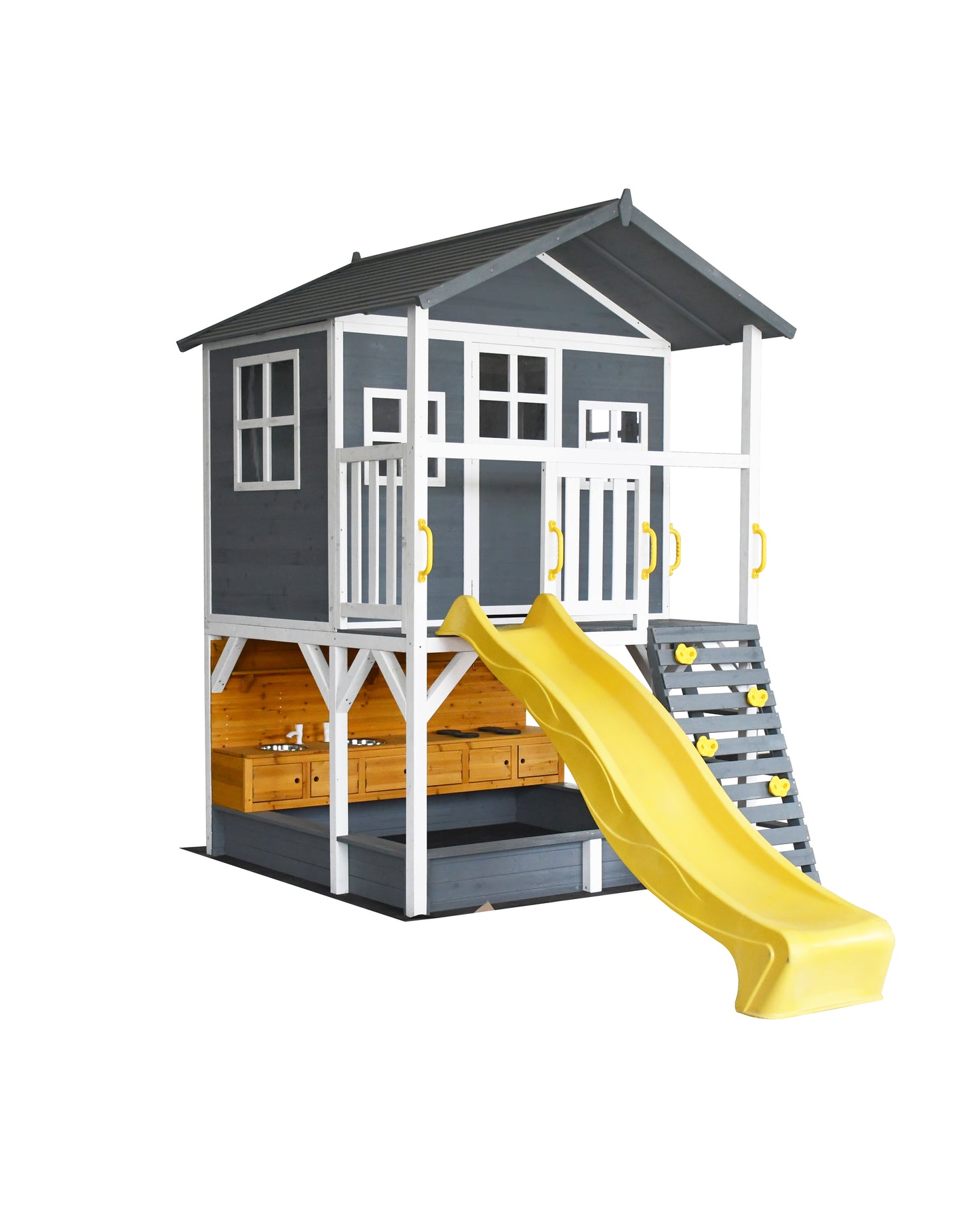 Caboodle Shack with Mud Kitchen, Monkey Bars & Swing Set