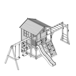 Caboodle Shack with Mud Kitchen, Slide AND Monkey Bar PREORDER