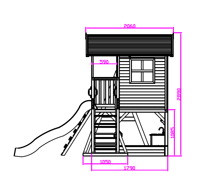 Caboodle Shack with Mud Kitchen, Monkey Bars & Swing Set