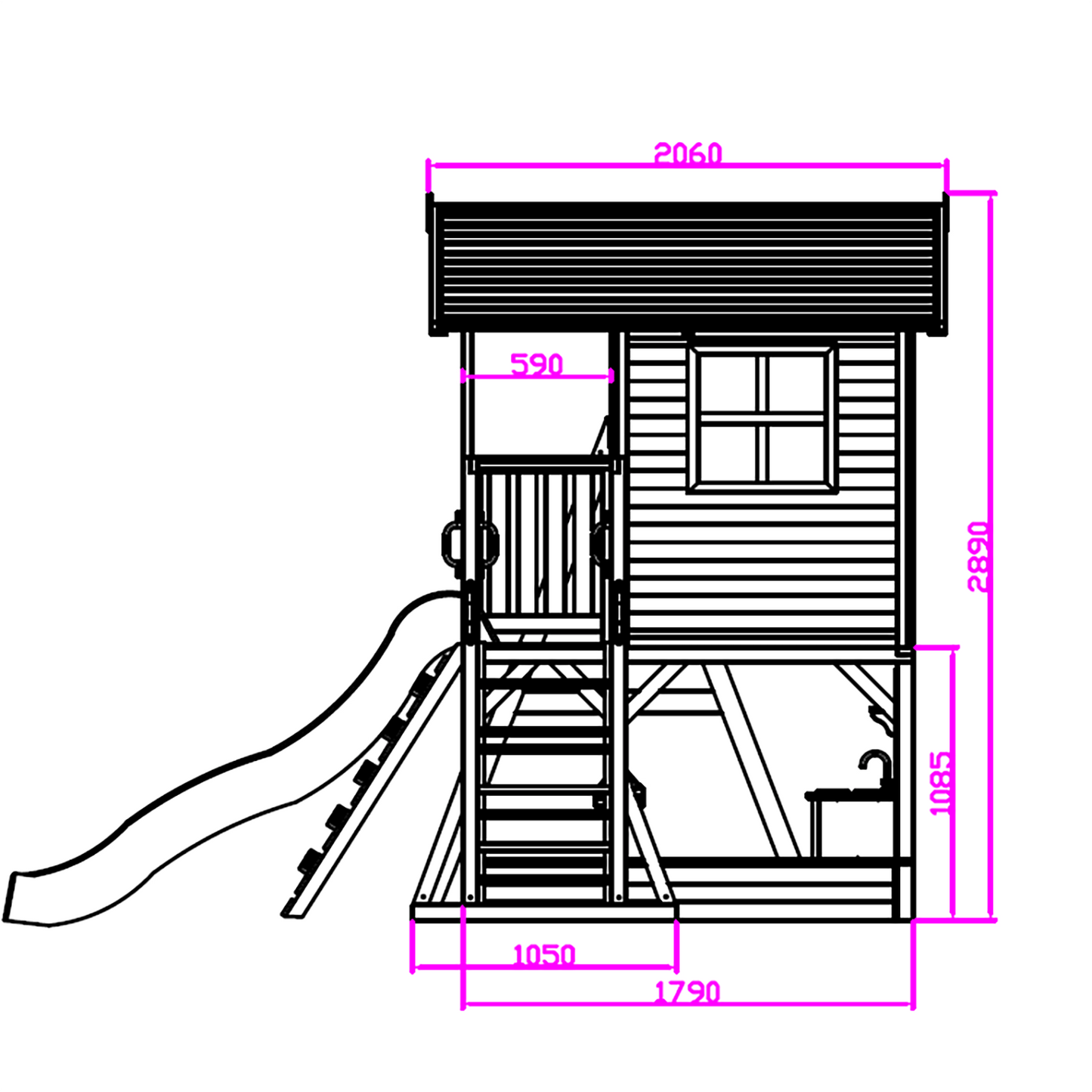 Caboodle Shack with Mud Kitchen & Monkey Bars