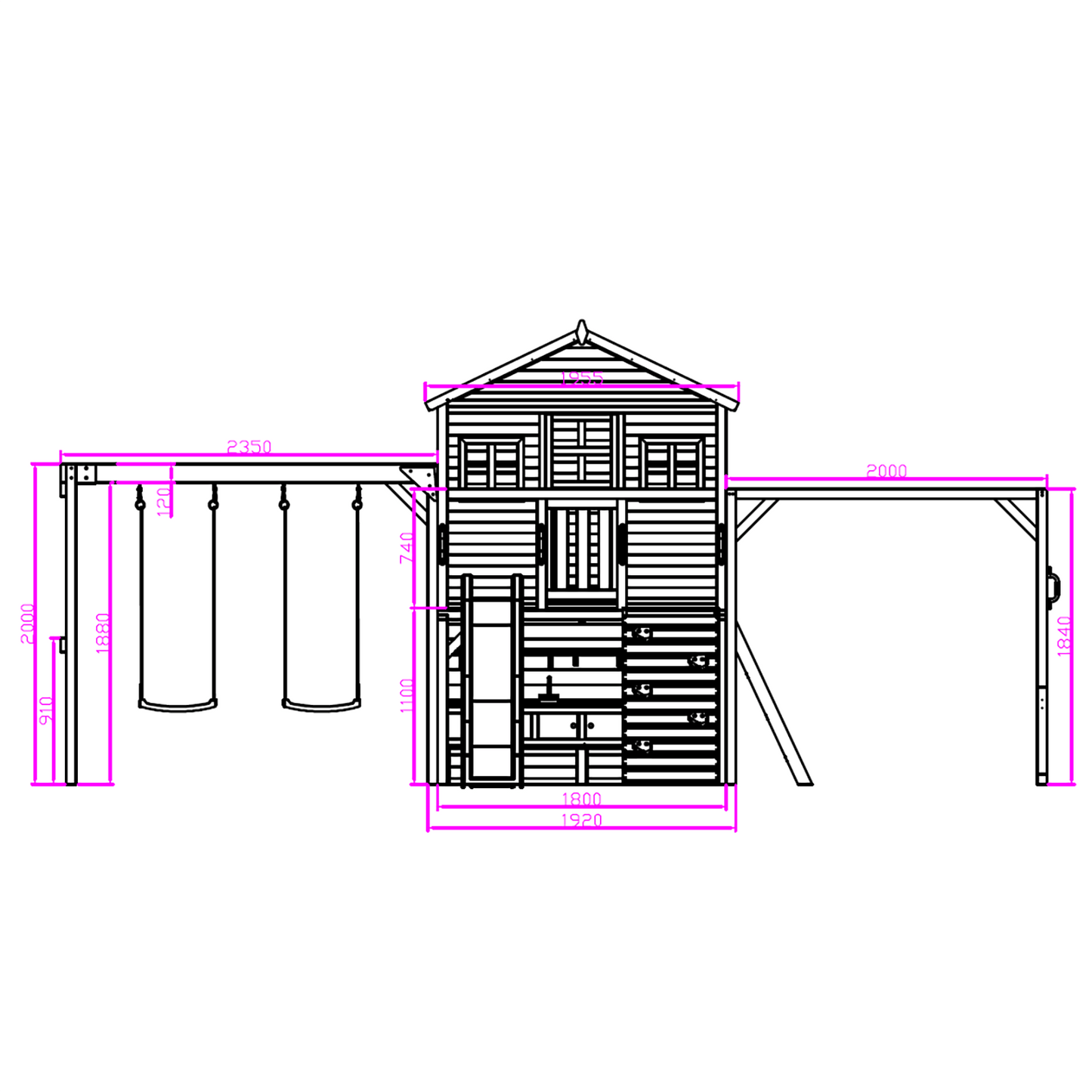 Caboodle Shack with Mud Kitchen & Monkey Bars