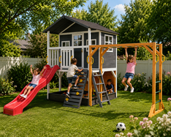 Caboodle Shack with Mud Kitchen & Monkey Bars