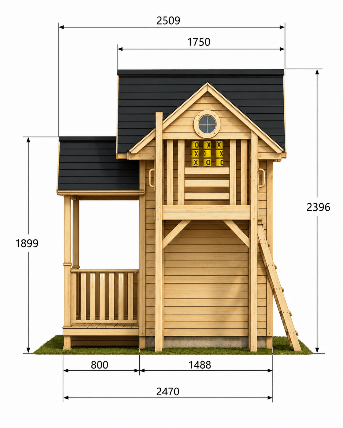 Jolly Shack Cubby House with Mud Kitchen & Swing Set