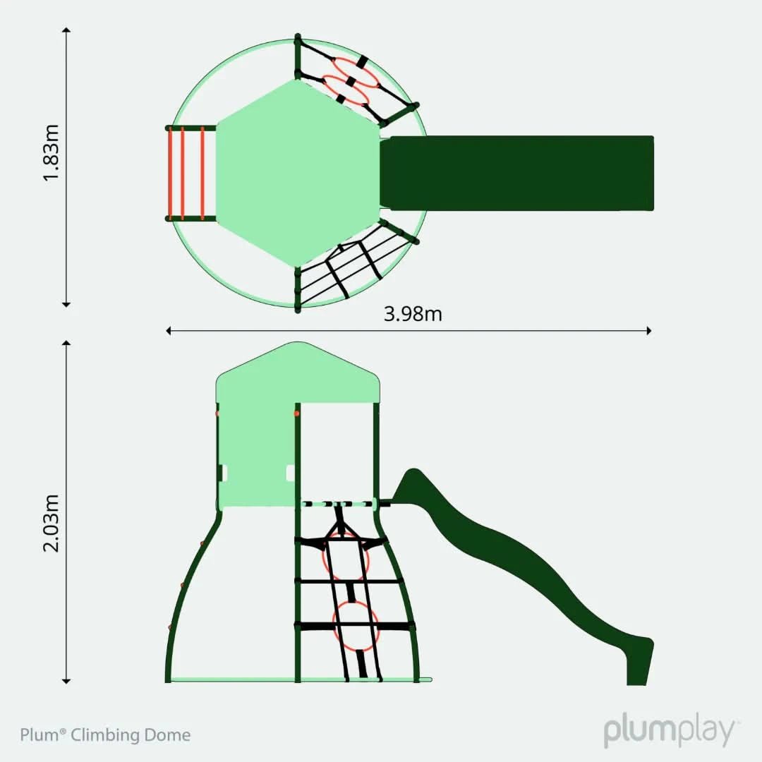 Plum Metal Climbing Dome with Slide – Outdoor Adventure Play (Ages 3+)