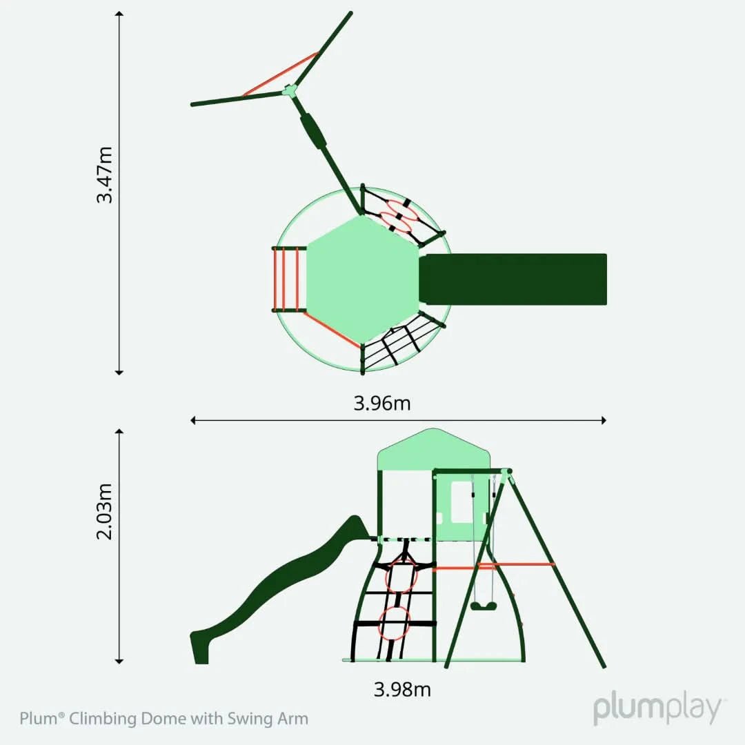 Plum Metal Climbing Dome with Slide – Outdoor Adventure Play (Ages 3+)