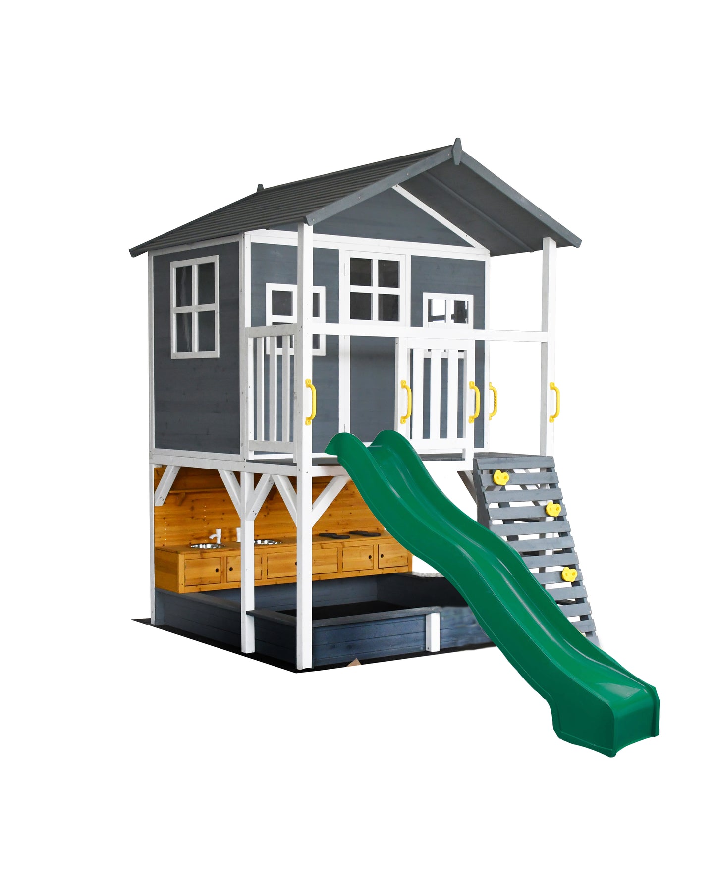 Caboodle Shack with Mud Kitchen, Monkey Bars & Swing Set