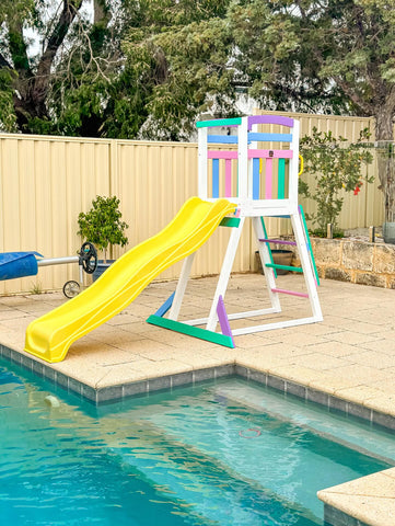 Pool Slide 2.2m with Wooden Frame
