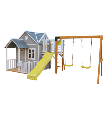 Jolly Shack Cubby House with Swing Set