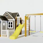 Deposit - Jolly Shack Cubby House with Slide, Mud Kitchen and Swing Set ($3498)