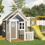 Jolly Shack Cubby House with Slide, Mud Kitchen & Swing Set - PREORDER
