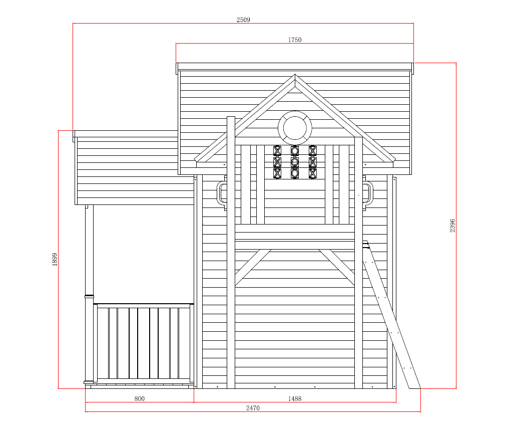 Jolly Shack Cubby House with Mud Kitchen & Swing Set