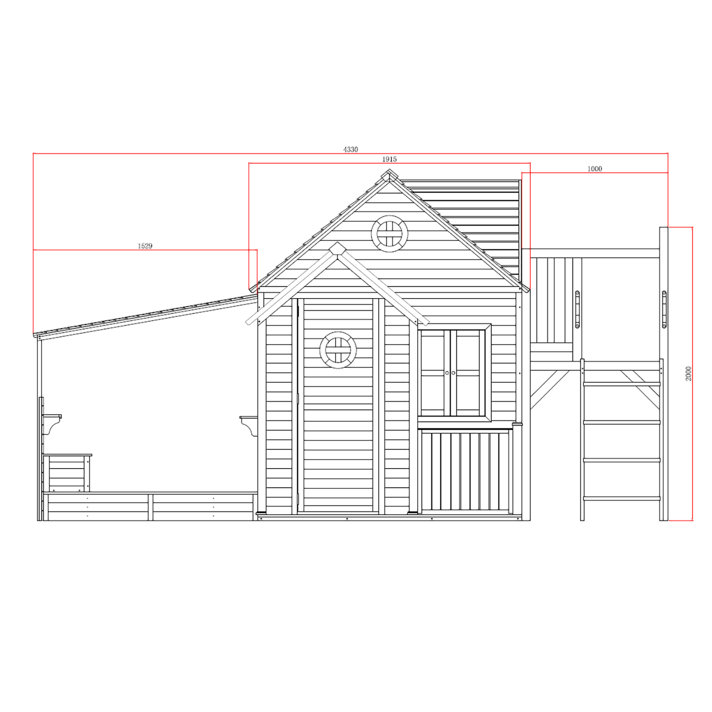 PREORDER Jolly Shack Cubby House with Mud Kitchen & Swing Set